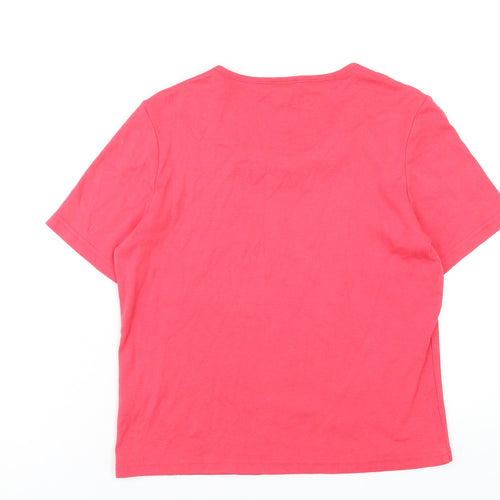 Eastex Womens Pink Cotton Basic T-Shirt Size 10 Round Neck