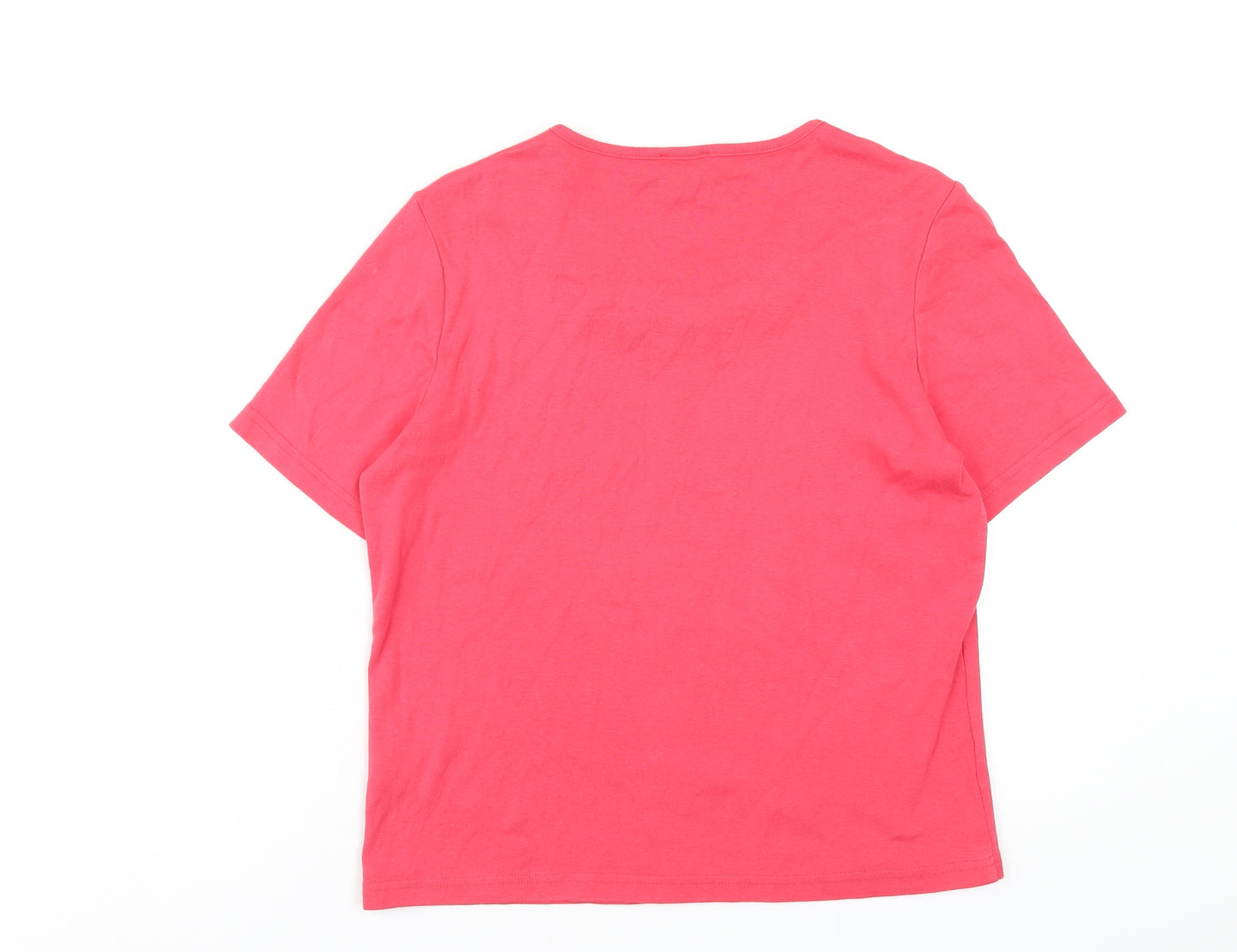 Eastex Womens Pink Cotton Basic T-Shirt Size 10 Round Neck