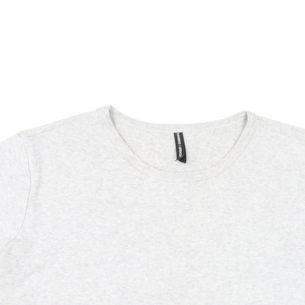Marks and Spencer Womens Grey Cotton Basic T-Shirt Size 20 Round Neck