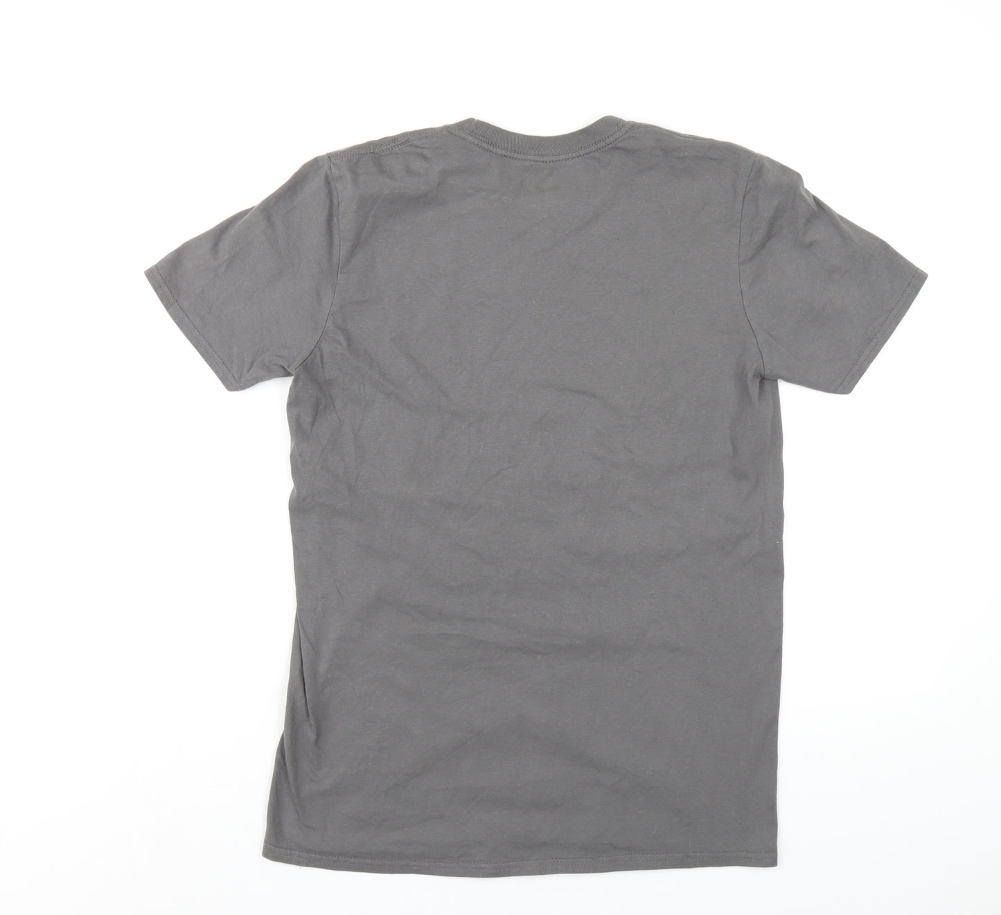 Asylum Mens Grey Cotton T-Shirt Size M Round Neck