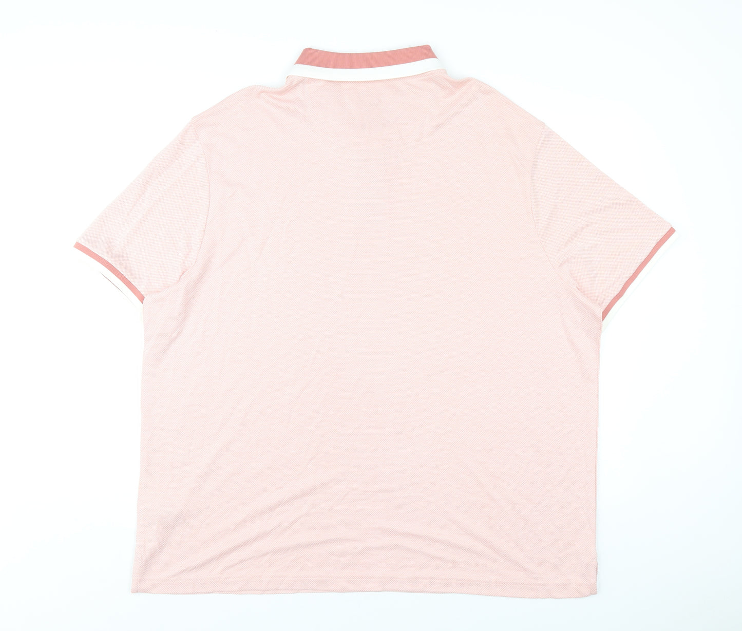 Marks and Spencer Mens Pink Modal Polo Size 3XL Collared Button