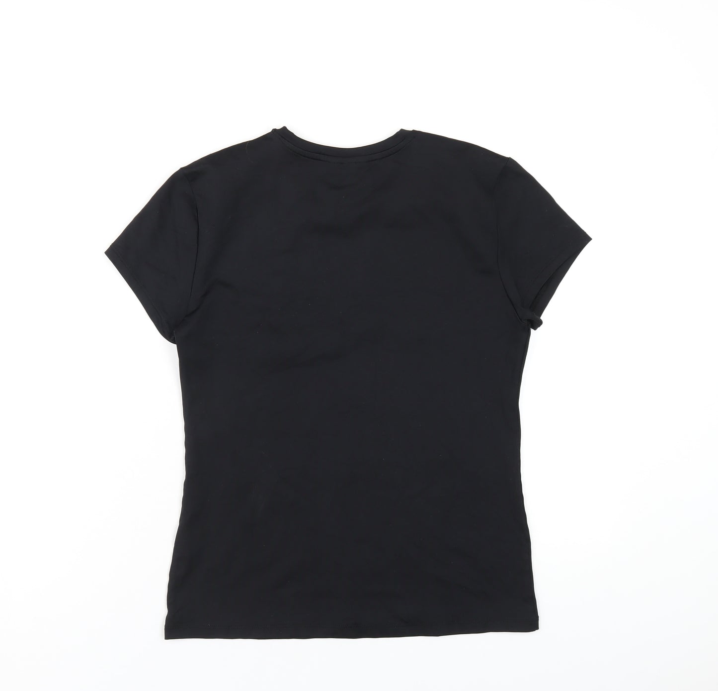 H&M Womens Black Polyamide Basic T-Shirt Size L Round Neck