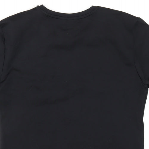 H&M Womens Black Polyamide Basic T-Shirt Size L Round Neck