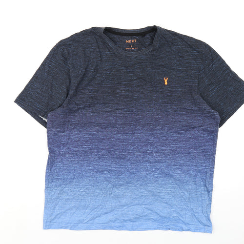 NEXT Mens Blue Cotton T-Shirt Size L Round Neck