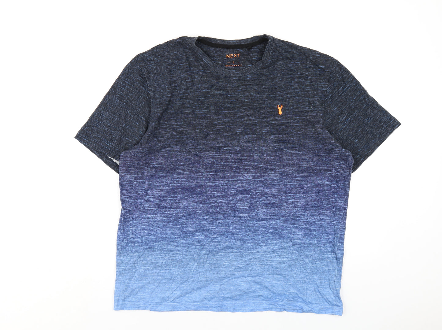 NEXT Mens Blue Cotton T-Shirt Size L Round Neck