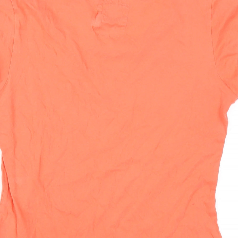 H&M Womens Orange Cotton Basic T-Shirt Size M Round Neck
