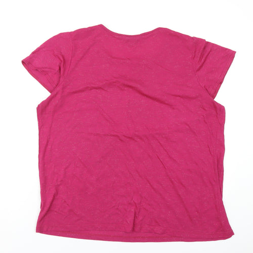 NEXT Womens Pink Viscose Basic T-Shirt Size 18 Round Neck