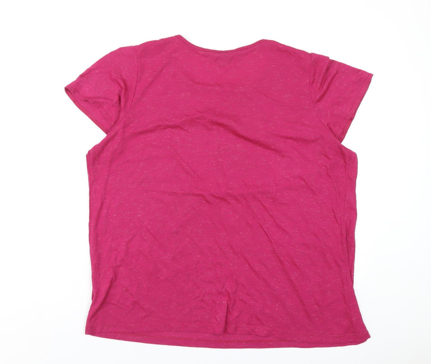 NEXT Womens Pink Viscose Basic T-Shirt Size 18 Round Neck