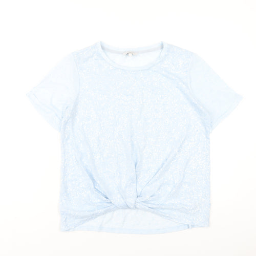 NEXT Womens Blue Polyester Basic T-Shirt Size 12 Round Neck
