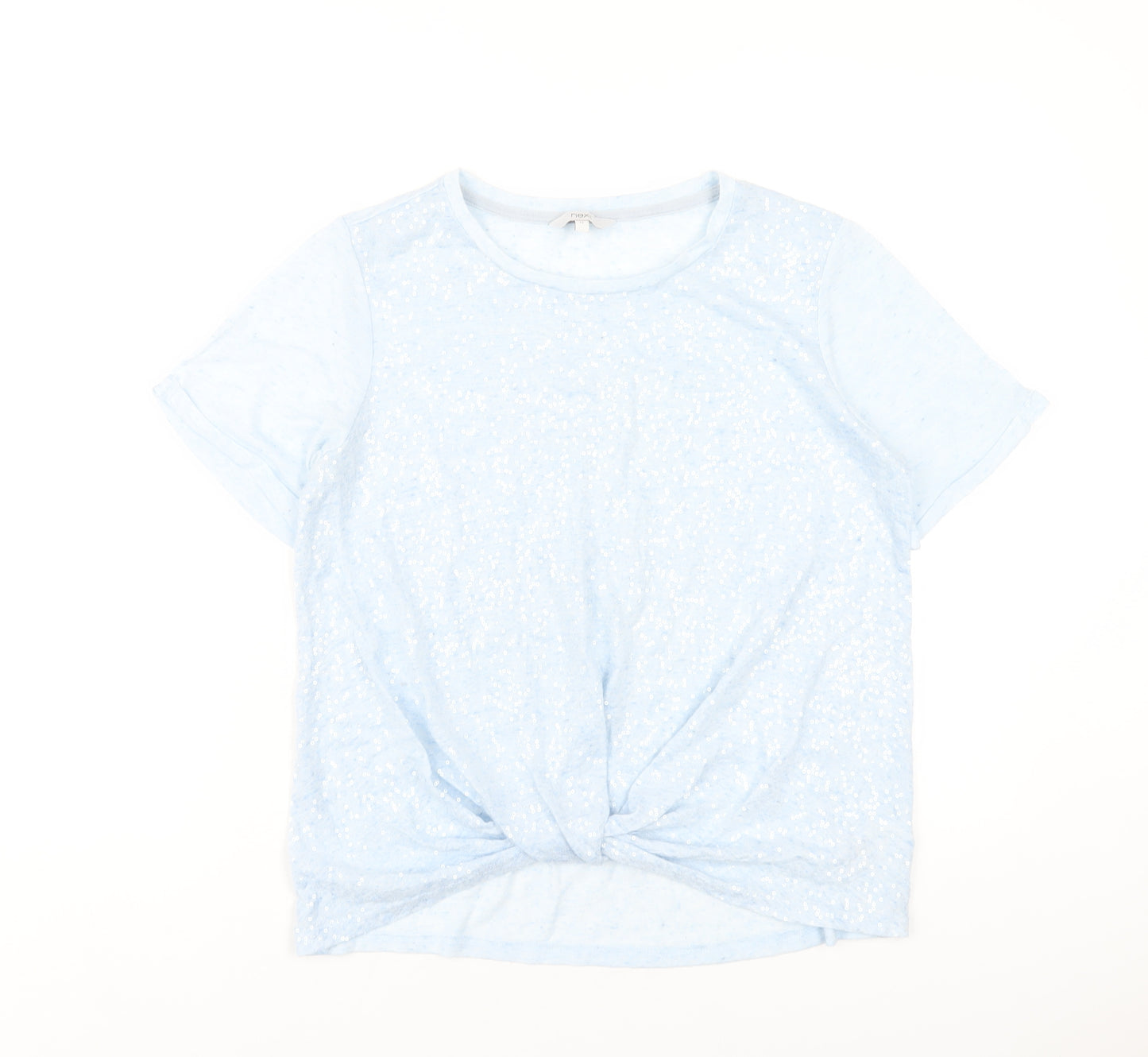 NEXT Womens Blue Polyester Basic T-Shirt Size 12 Round Neck