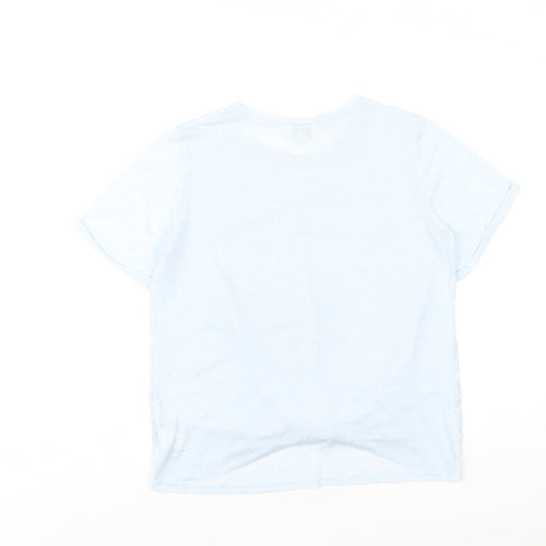 NEXT Womens Blue Polyester Basic T-Shirt Size 12 Round Neck