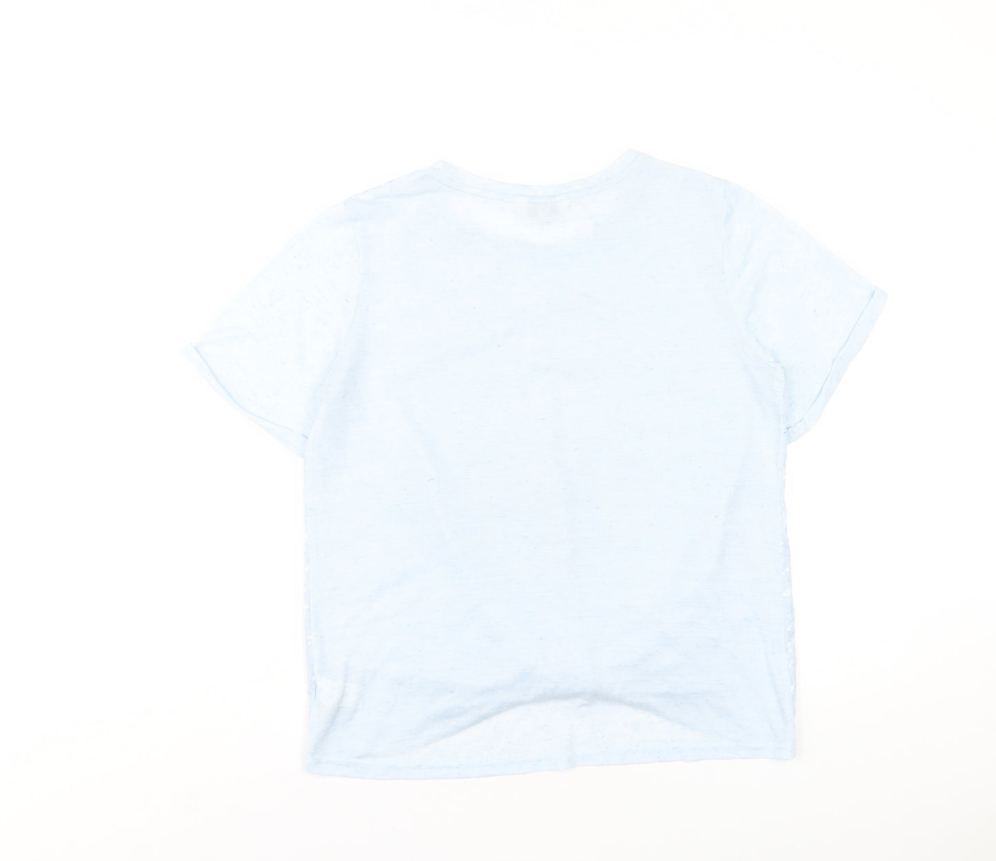 NEXT Womens Blue Polyester Basic T-Shirt Size 12 Round Neck