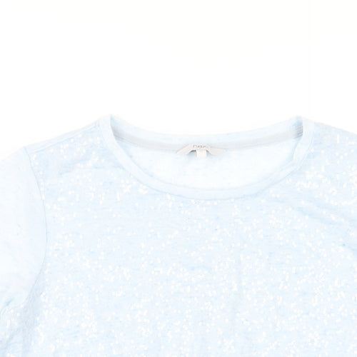 NEXT Womens Blue Polyester Basic T-Shirt Size 12 Round Neck