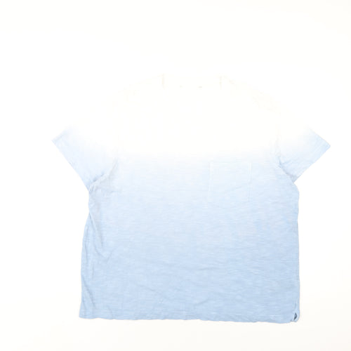 Marks and Spencer Womens Blue Cotton Basic T-Shirt Size 16 Round Neck