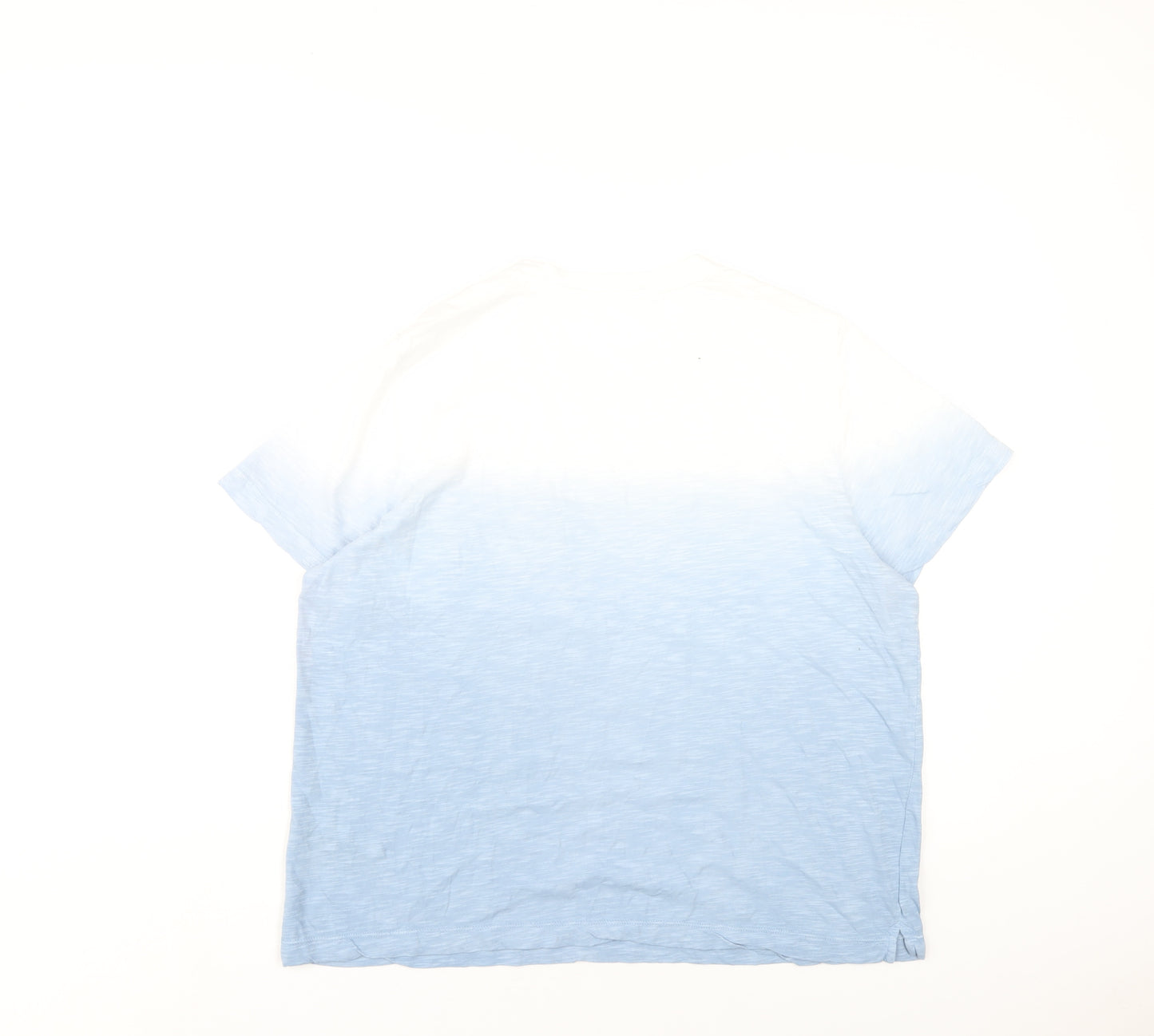 Marks and Spencer Womens Blue Cotton Basic T-Shirt Size 16 Round Neck