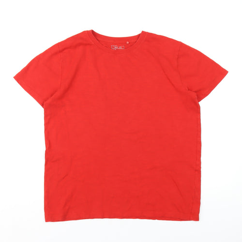 NEXT Boys Red Cotton Basic T-Shirt Size 14 Years Round Neck Pullover