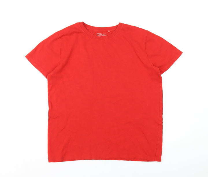 NEXT Boys Red Cotton Basic T-Shirt Size 14 Years Round Neck Pullover