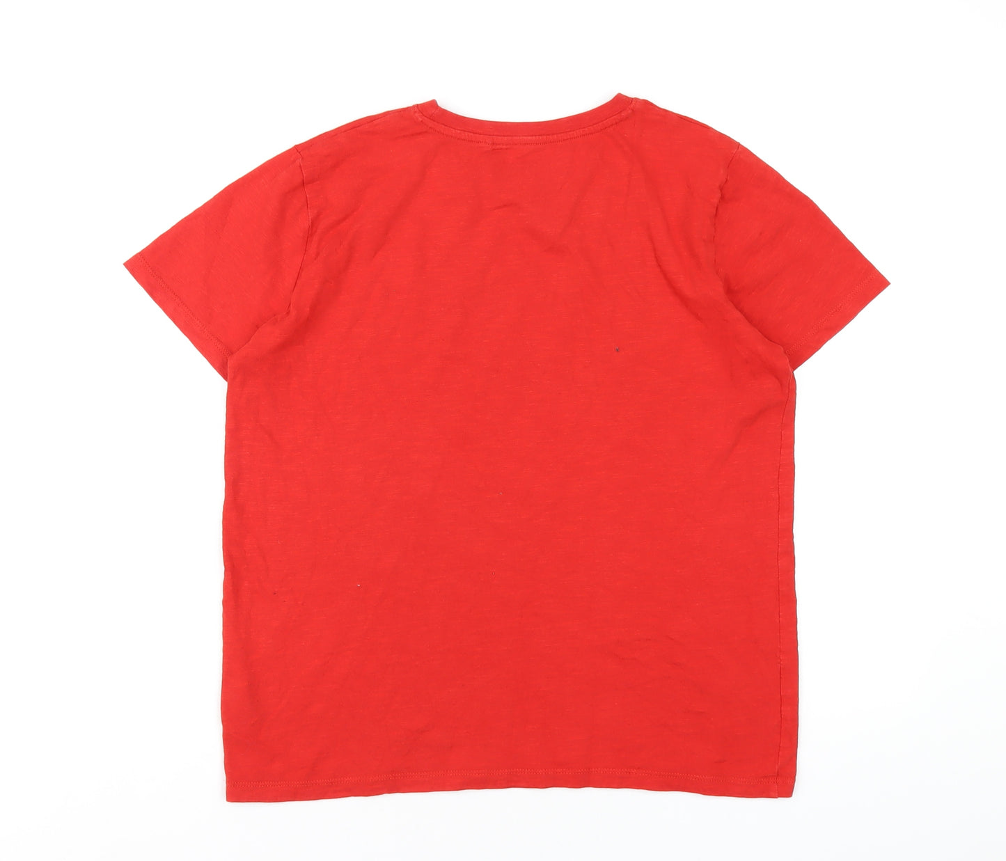 NEXT Boys Red Cotton Basic T-Shirt Size 14 Years Round Neck Pullover