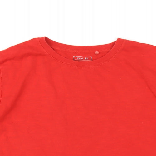 NEXT Boys Red Cotton Basic T-Shirt Size 14 Years Round Neck Pullover