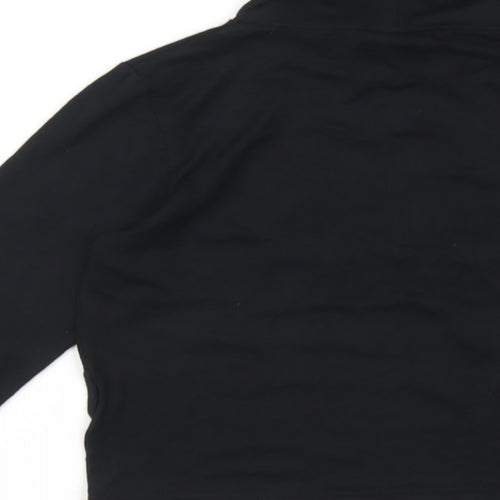 Beyond Retro Womens Black Polyester Basic T-Shirt Size S Roll Neck