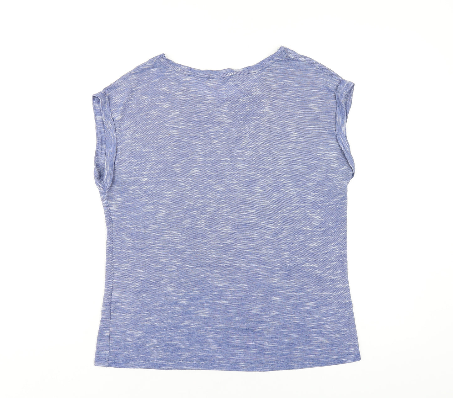 Select Womens Blue Polyester Basic T-Shirt Size 10 Round Neck