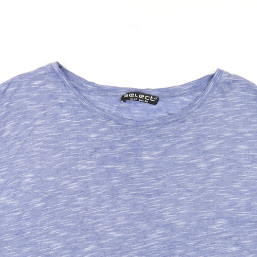 Select Womens Blue Polyester Basic T-Shirt Size 10 Round Neck