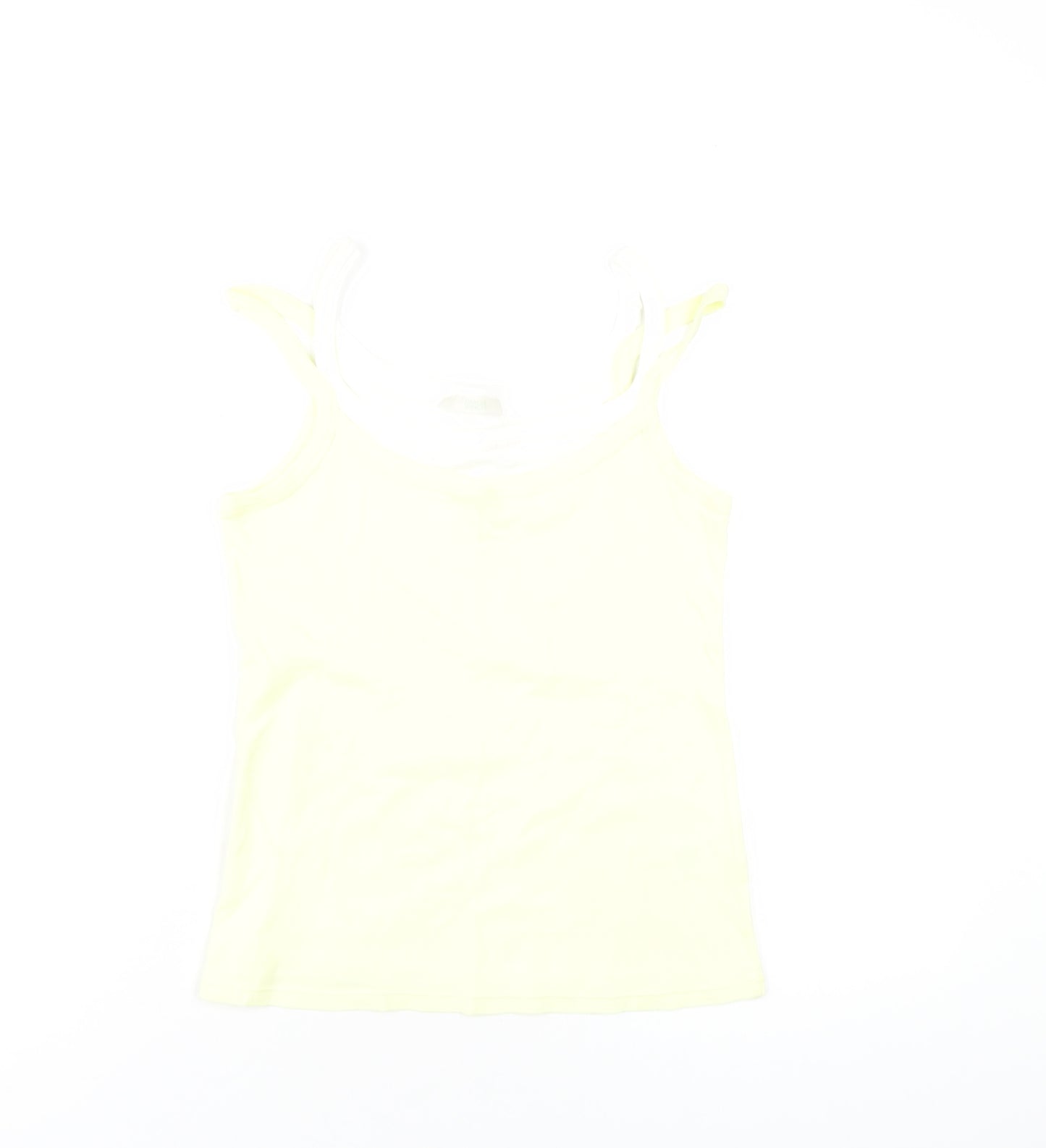 Marks and Spencer Womens Yellow Cotton Camisole Tank Size 10 Round Neck