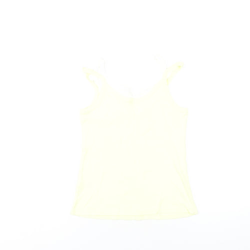 Marks and Spencer Womens Yellow Cotton Camisole Tank Size 10 Round Neck