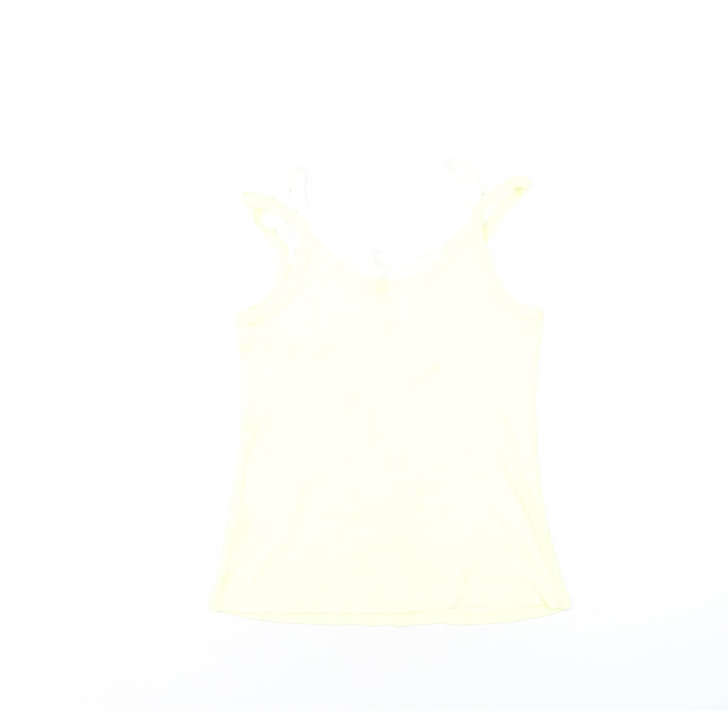 Marks and Spencer Womens Yellow Cotton Camisole Tank Size 10 Round Neck