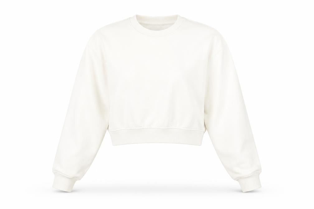 Front view of Zara women’s beige cotton pullover sweatshirt, size M, pullover