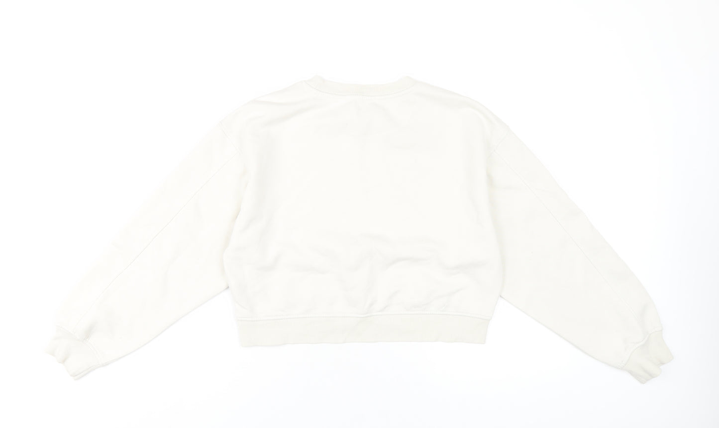 Zara Womens Beige Cotton Pullover Sweatshirt Size M Pullover