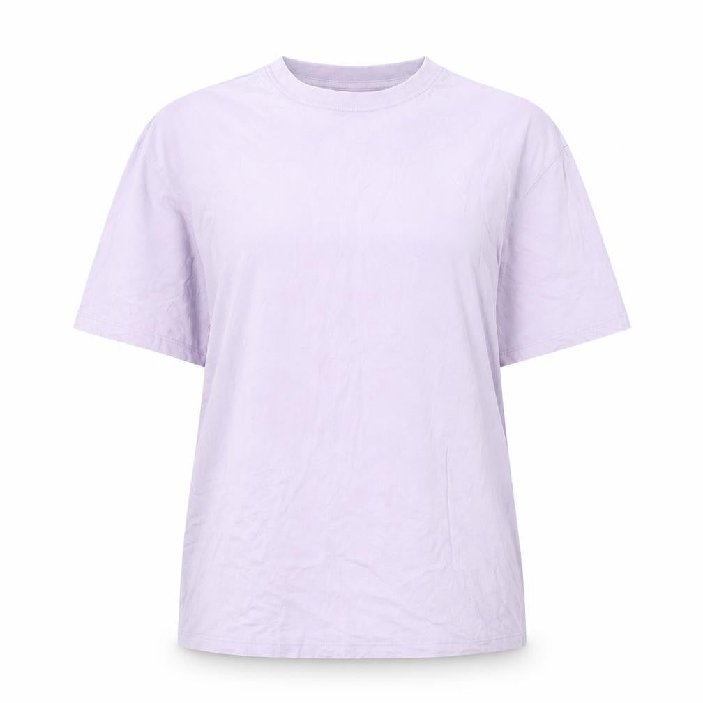 Front view of New Look women’s purple cotton basic t-shirt, size UK 14, round neck