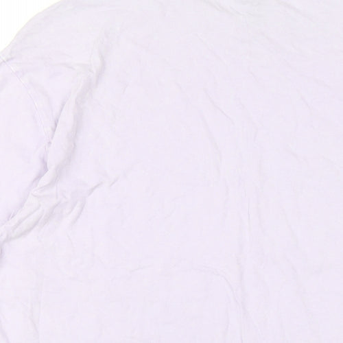 New Look Womens Purple Cotton Basic T-Shirt Size 14 Round Neck