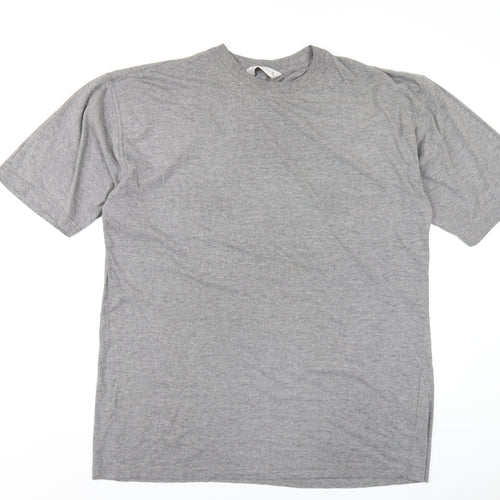 Berkertex Mens Grey Cotton T-Shirt Size XL Round Neck