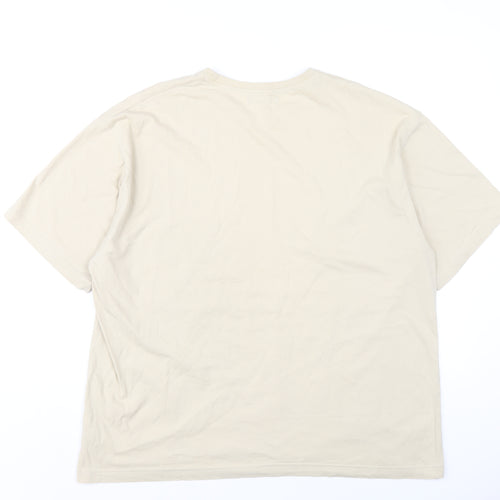 Dunnes Stores Mens Beige Cotton T-Shirt Size XL Round Neck