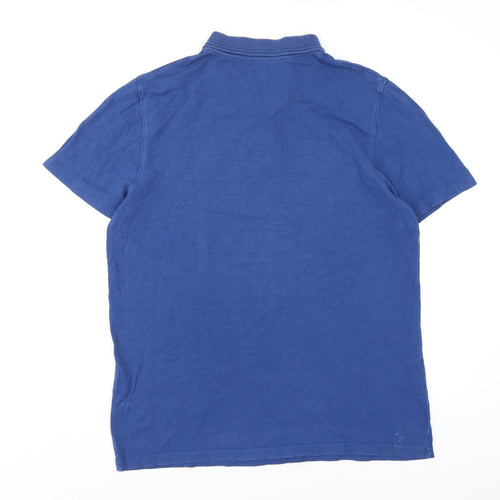 Marks and Spencer Boys Blue Cotton Basic Polo Size 16 Years Collared Button