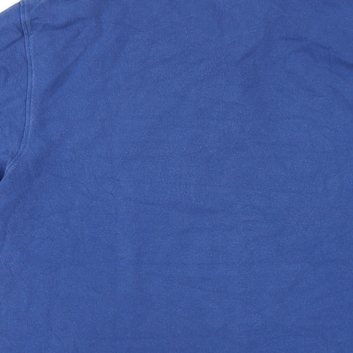 Marks and Spencer Boys Blue Cotton Basic Polo Size 16 Years Collared Button