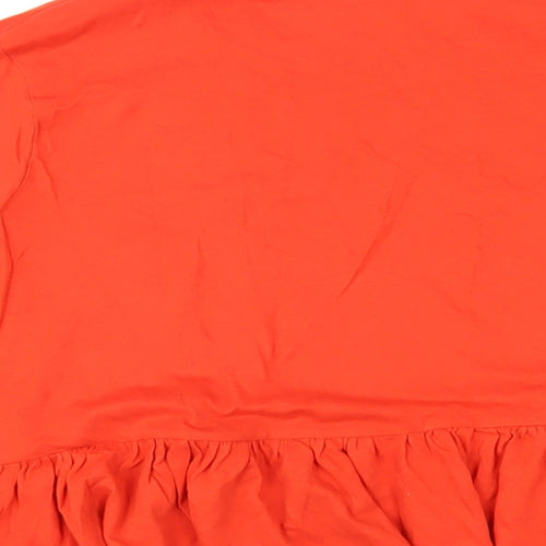 New Look Womens Orange Cotton Basic T-Shirt Size 14 Round Neck