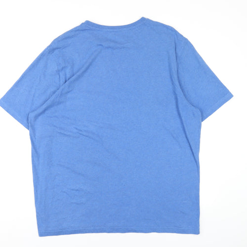 Marks and Spencer Mens Blue Cotton T-Shirt Size XL Round Neck