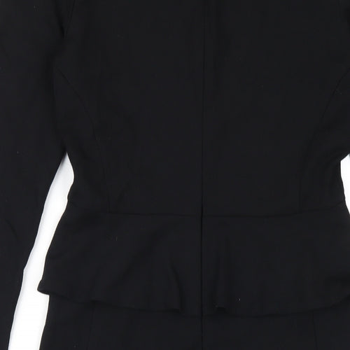 Seed Womens Black Viscose Pencil Dress Size S V-Neck Zip