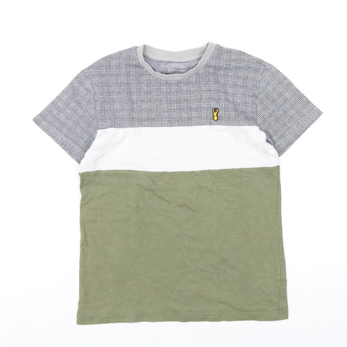 NEXT Boys Multicoloured Geometric Cotton Basic T-Shirt Size 12 Years Roll Neck Pullover