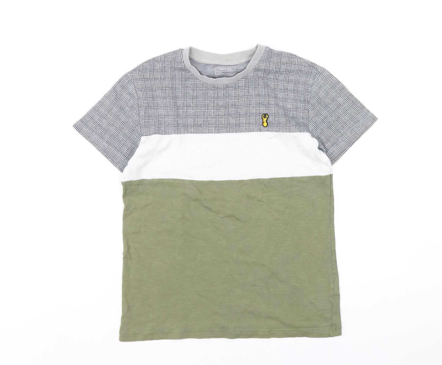 NEXT Boys Multicoloured Geometric Cotton Basic T-Shirt Size 12 Years Roll Neck Pullover