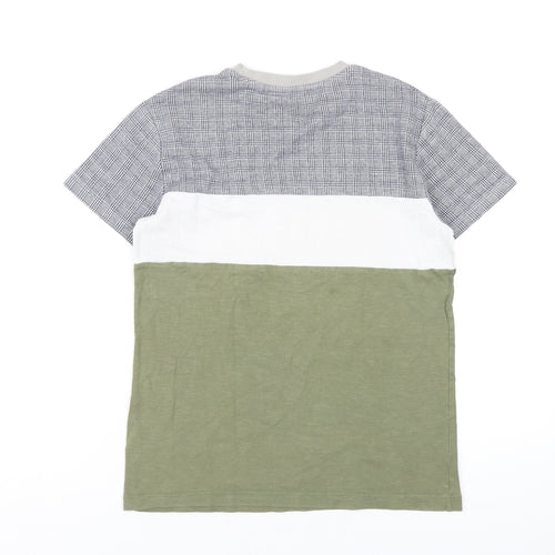 NEXT Boys Multicoloured Geometric Cotton Basic T-Shirt Size 12 Years Roll Neck Pullover