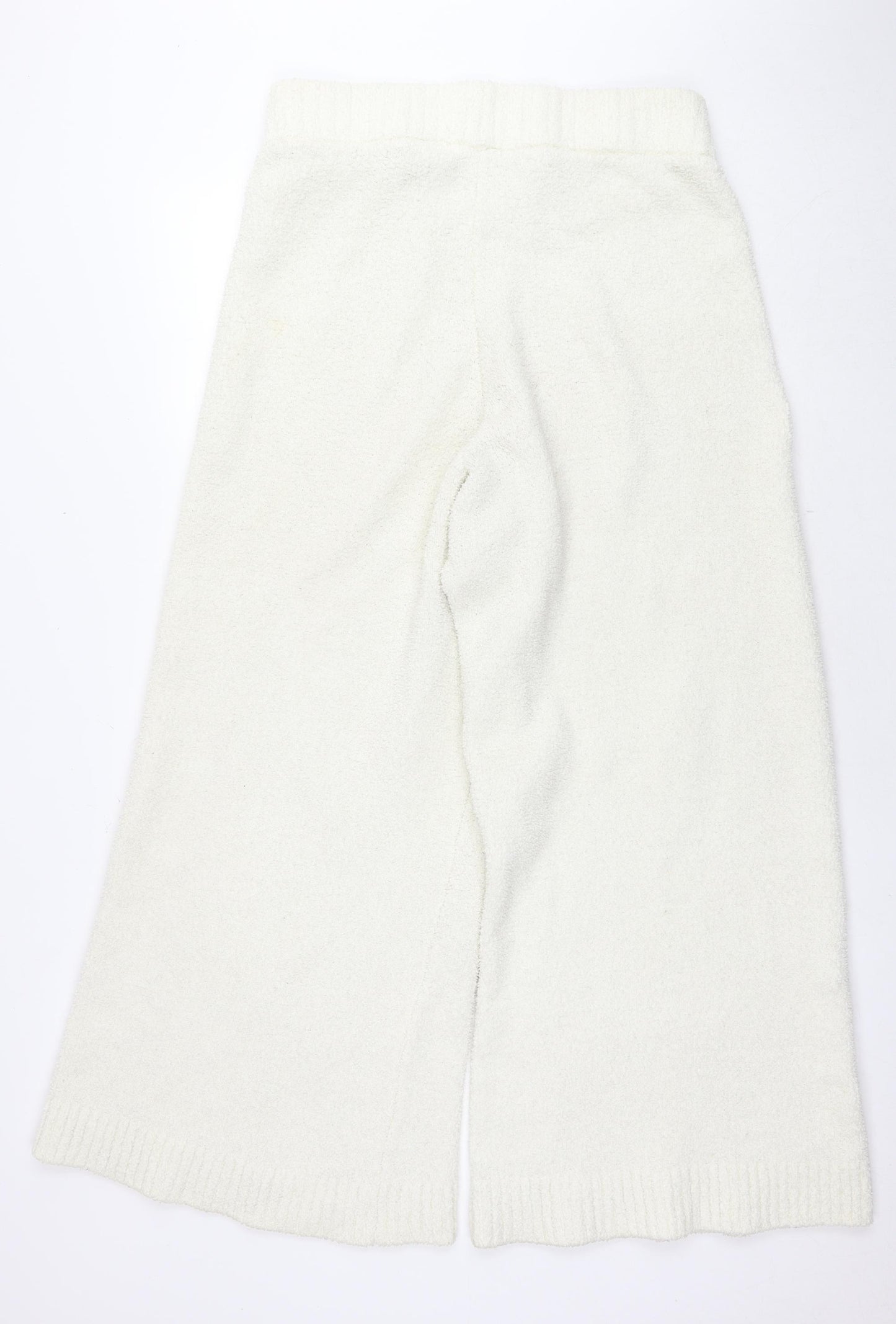 H&M Womens White Polyester Jogger Trousers Size L L30 in Regular