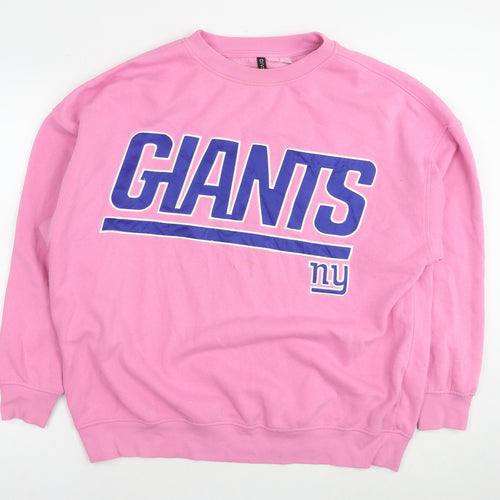 NFL Womens Pink Cotton Pullover Sweatshirt Size L Pullover - Giants