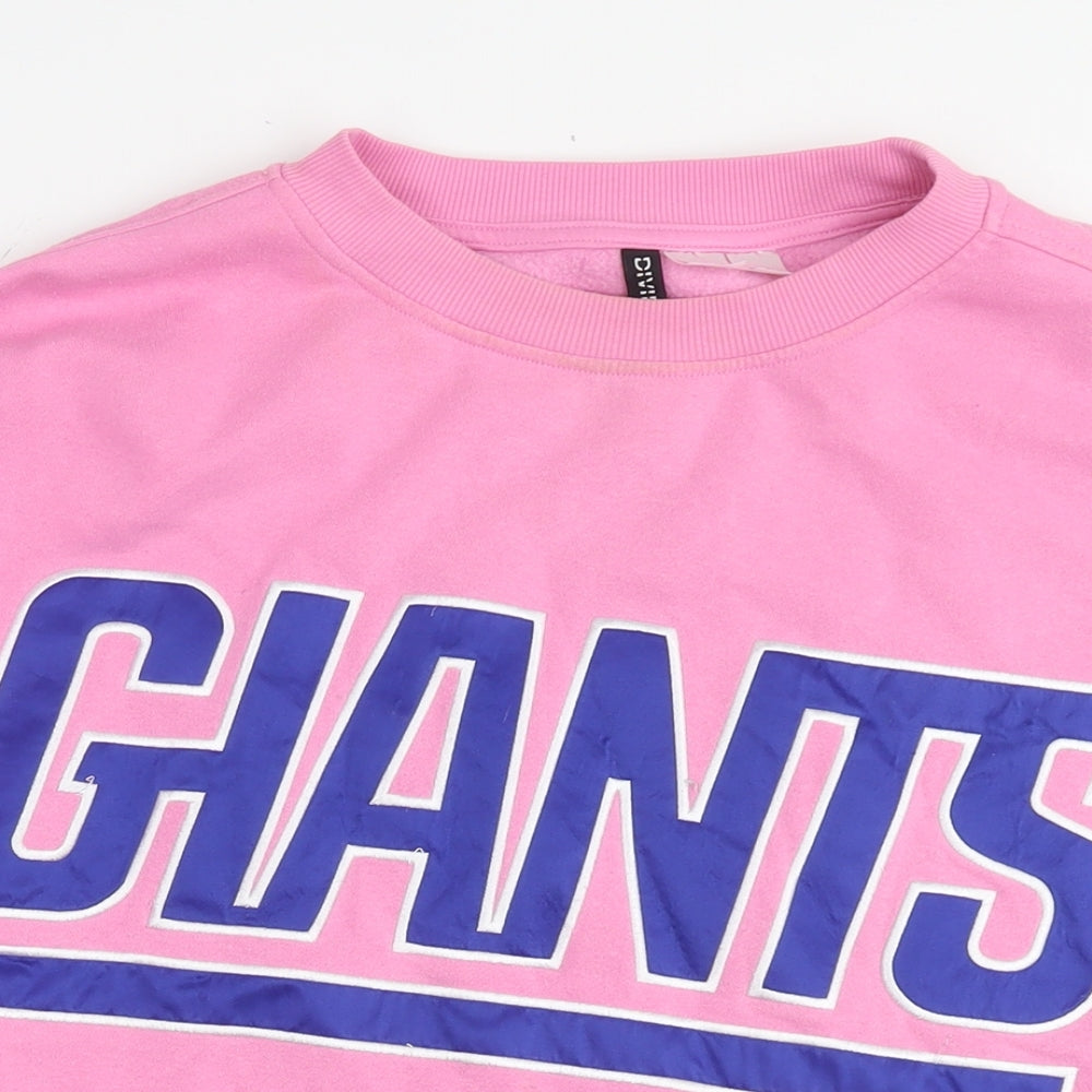 NFL Womens Pink Cotton Pullover Sweatshirt Size L Pullover - Giants