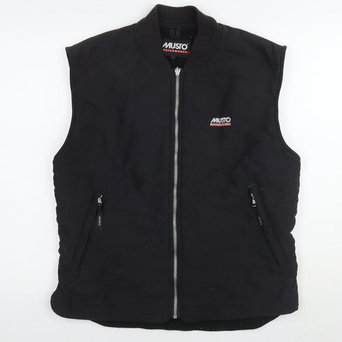 MUSTO Womens Black Gilet Waistcoat Size L Zip