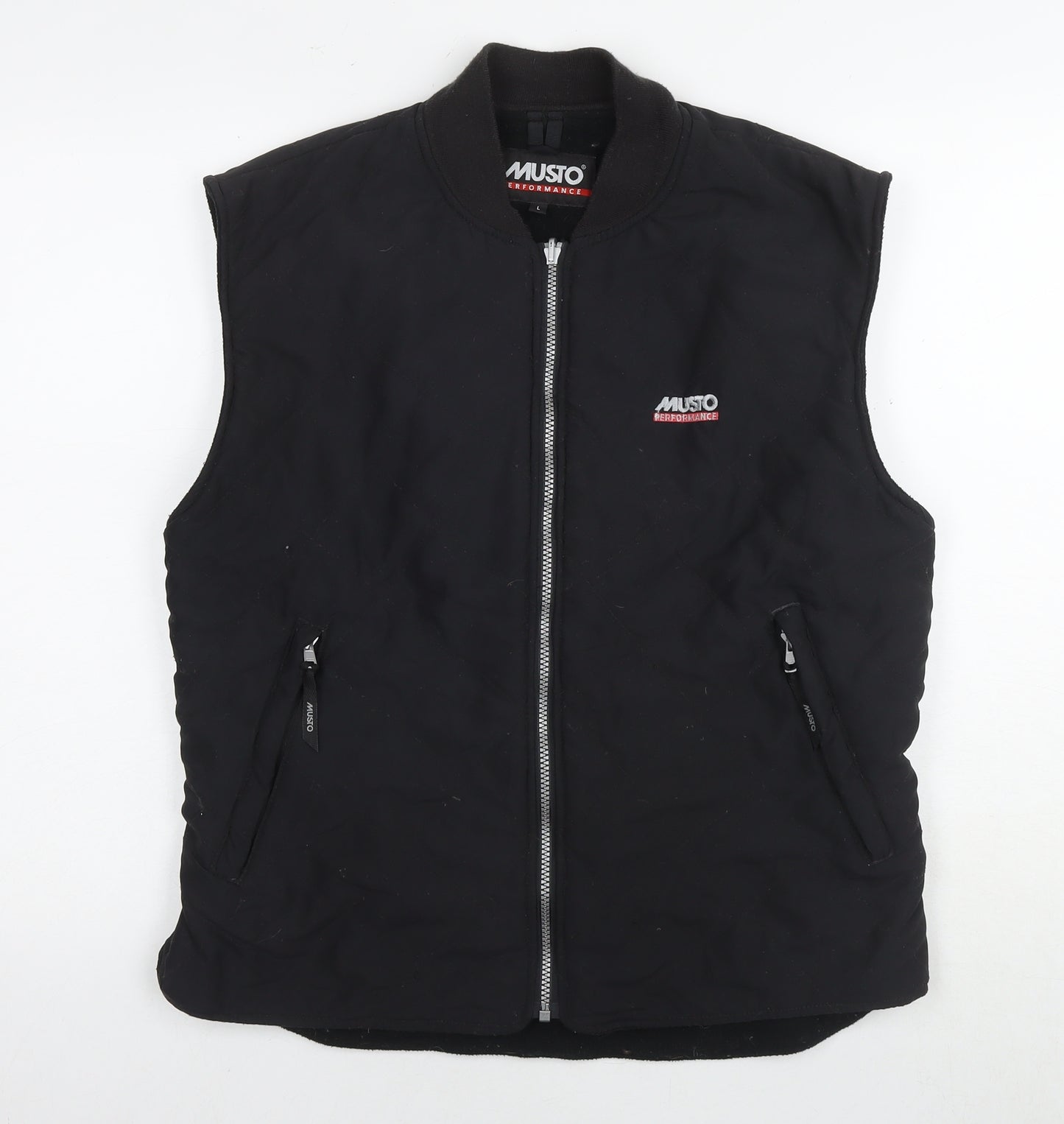 MUSTO Womens Black Gilet Waistcoat Size L Zip