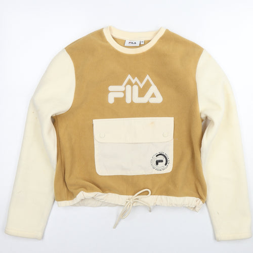 FILA Womens Brown Colourblock Polyester Pullover Sweatshirt Size XS Pullover - Logo