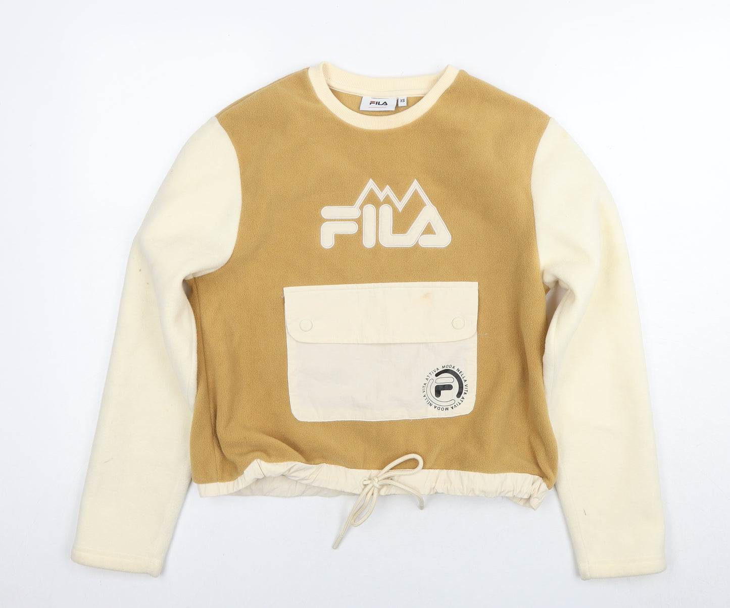 FILA Womens Brown Colourblock Polyester Pullover Sweatshirt Size XS Pullover - Logo